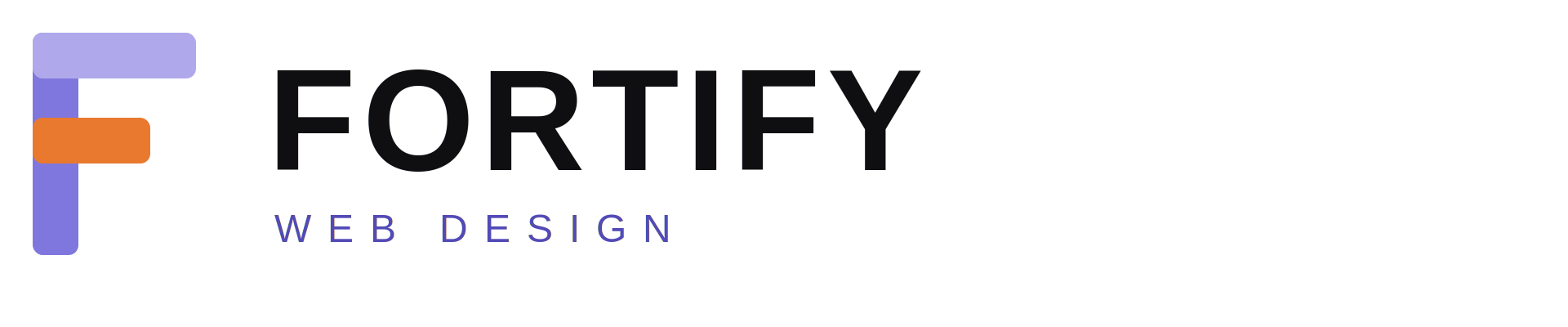 Fortify Web Design logo purple white version